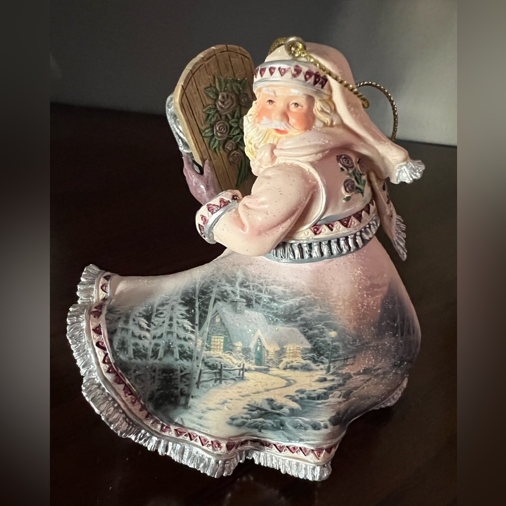 Thomas Kinkade Ashton Drake Christmas Ornament Winter Path Of Welcome Santa 2003